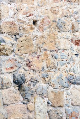 Antik taş duvar. Taş ve tuğla duvar. Güzel arka plan.