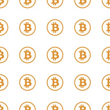 Bitcoin turuncu beyaz arka plan Dikişsiz desen doku üzerinde altın