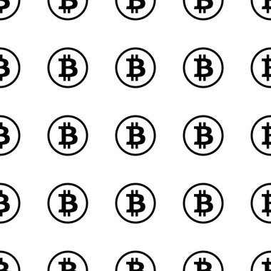 Bitcoin siyah beyaz arka plan Dikişsiz desen doku