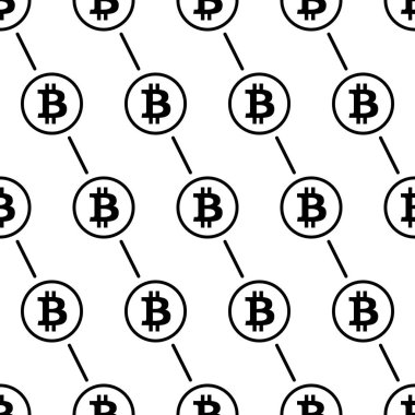 Bitcoin siyah beyaz arka plan Dikişsiz desen doku