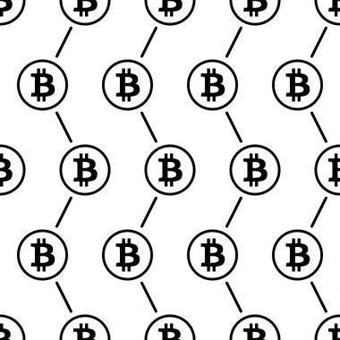 Bitcoin siyah beyaz arka plan Dikişsiz desen doku