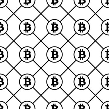 Bitcoin siyah beyaz arka plan Dikişsiz desen doku