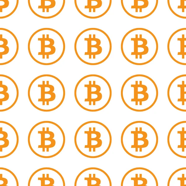 Bitcoin orange gold on white background seamless pattern texture — Stock Vector