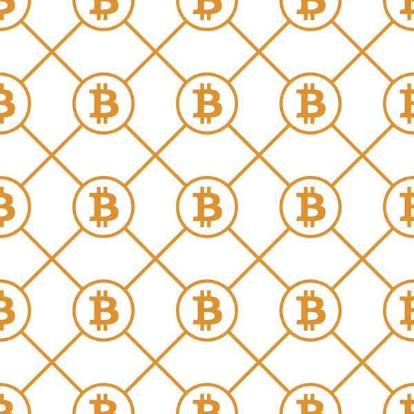 Bitcoin orange gold on white background seamless pattern texture — Stock Vector