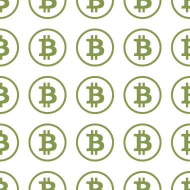 Bitcoin yeşil beyaz arka plan Dikişsiz desen doku