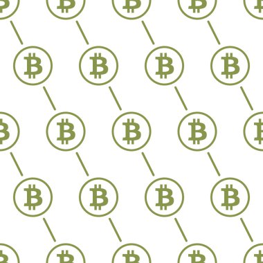 Bitcoin yeşil beyaz arka plan Dikişsiz desen doku