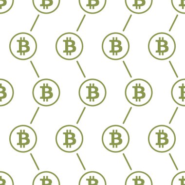 Bitcoin yeşil beyaz arka plan Dikişsiz desen doku