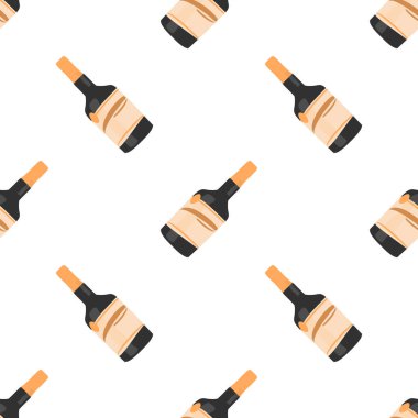 ROM şişesi üzerinde beyaz arka plan yalıtım seamless modeli