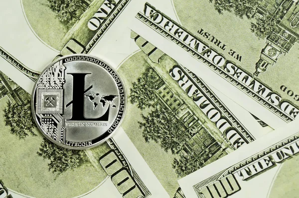 Litecoin, kalkulator dan dolar perhitungan cryptocurrency baru — Stok Foto