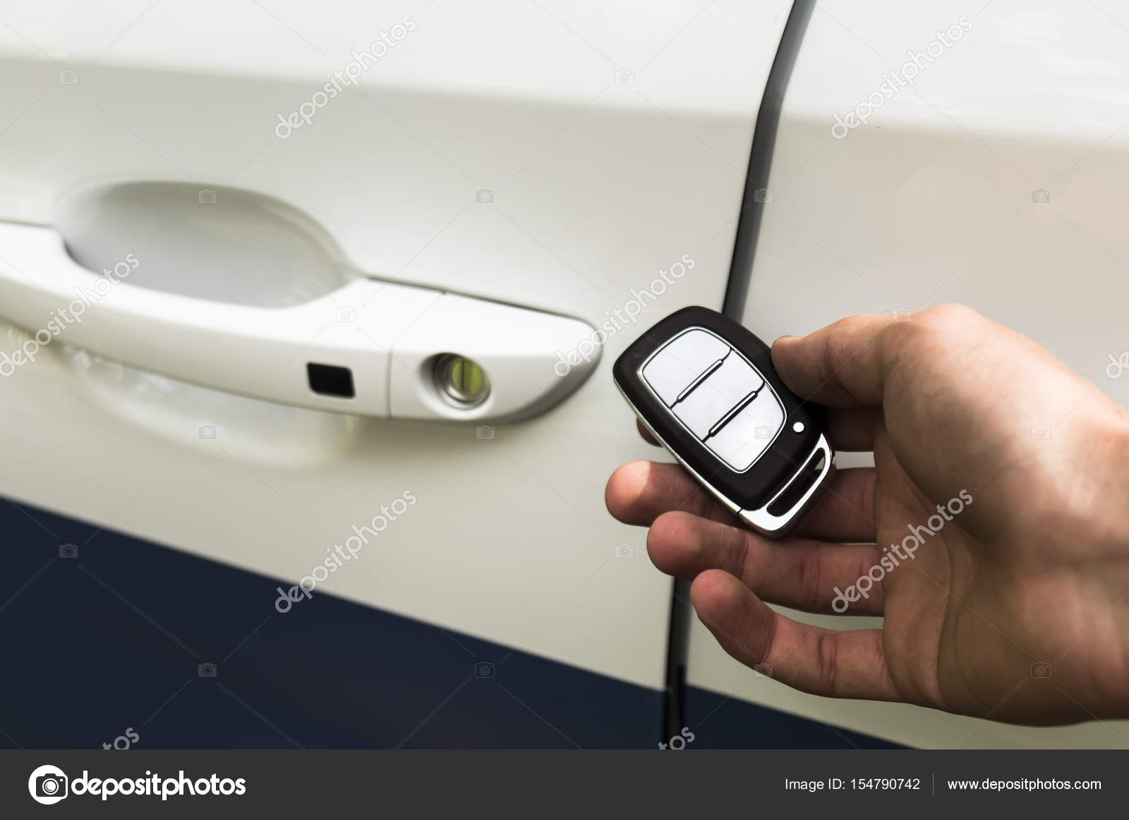 Key For Opening Car Lock In Man S Hand Stock Photo