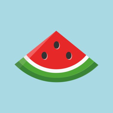 Karpuz mavi bir arka plan üzerinde bir parçasının simgesini