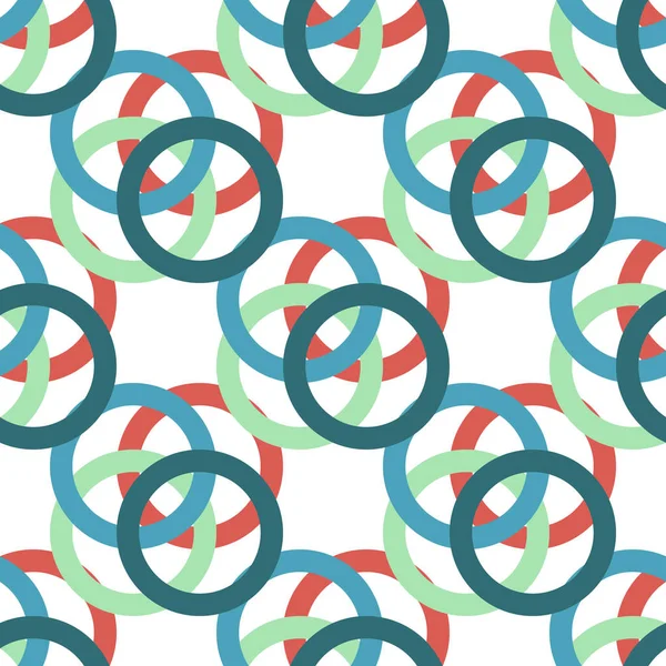 Model de cercuri multicolore pe fundal alb — Vector de stoc