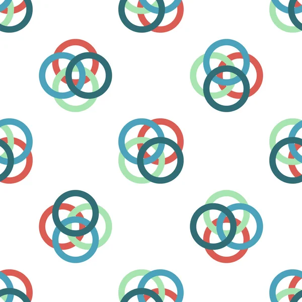 Model de cercuri multicolore pe fundal alb — Vector de stoc