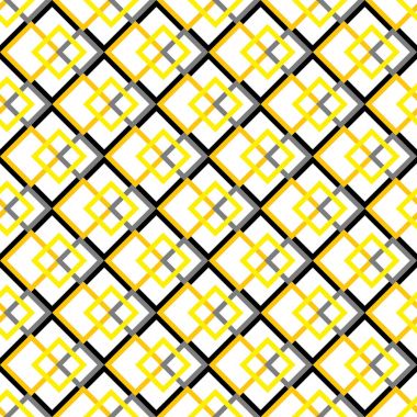 Beyaz arka plan üzerinde geometrik Dikişsiz desen sarı kareler