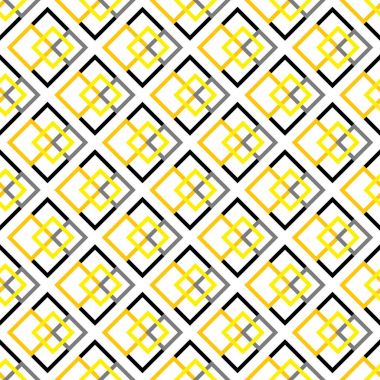 Beyaz arka plan üzerinde geometrik Dikişsiz desen sarı kareler