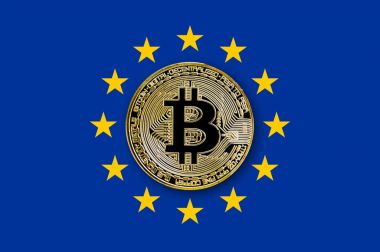 sikke bitcoin Avrupa Birliği bayrağı