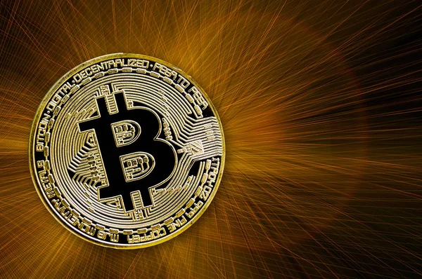 Bitcoin is a modern way of exchange and this crypto currency — Stock Photo, Image