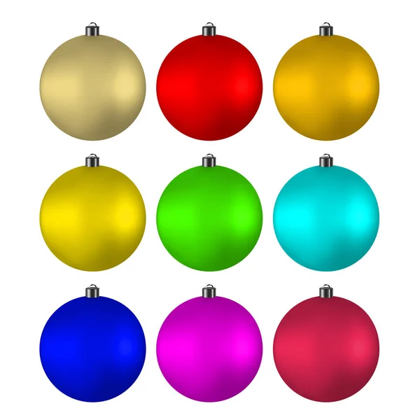 New Year Multicolored Balls Christmas Tree — Stock Vector