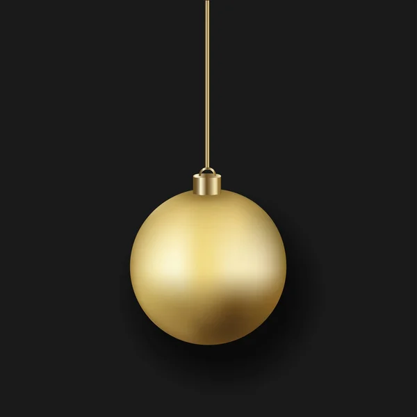 New Year Yellow Ball Christmas Tree — Stock Vector