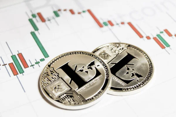 Litecoin є сучасний спосіб обміну і крипто цієї валюти — стокове фото