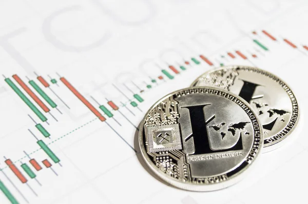 Litecoin є сучасний спосіб обміну і крипто цієї валюти — стокове фото