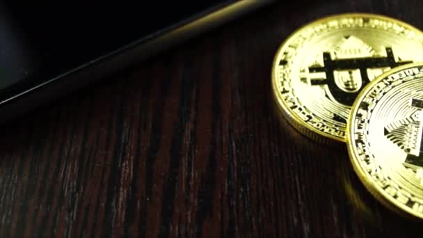 Bitcoin Adalah Cara Pertukaran Modern Dan Mata Uang Kripto Ini — Stok Video