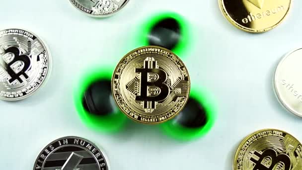 Bitcoin Jest Nowoczesny Sposób Wymiany Ten Krypto Waluty Jest Wygodnym — Wideo stockowe