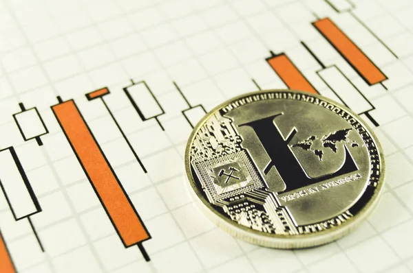 Litecoin ist eine moderne Tauschform und diese Kryptowährung — Stockfoto