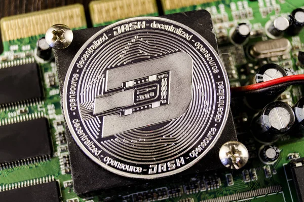 Dash es una forma moderna de cambio y esta moneda criptográfica — Foto de Stock