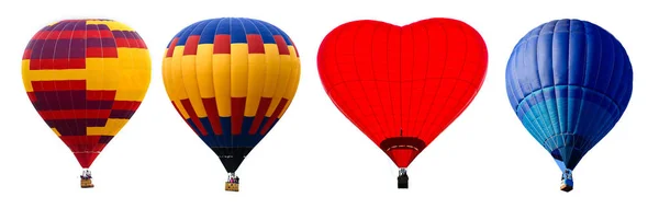 Globos de aire caliente de colores aislados sobre fondo blanco —  Fotos de Stock