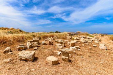 UNESCO 'nun Kato Pafos Arkeoloji Parkı' ndaki antik Nea Paphos harabeleri, Antika sütunlar