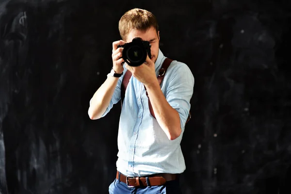 Photographer with camera — Stock Photo, Image