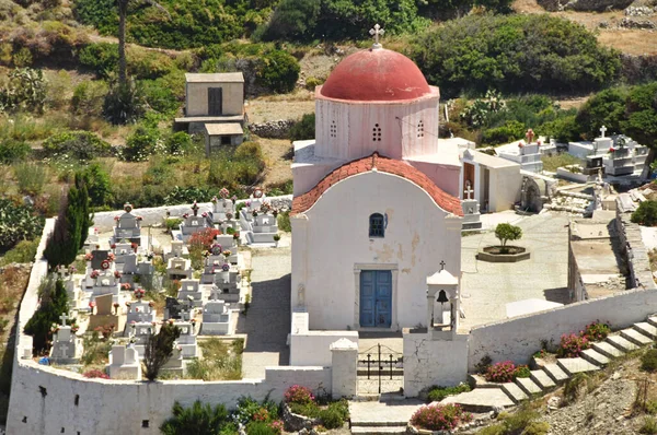 Grecki Cmentarz Prawosławny Wyspie Karpatos — Zdjęcie stockowe
