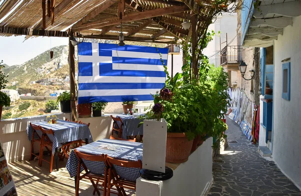 Typowa Grecka Restauracja Karpathos Olimpiady — Zdjęcie stockowe