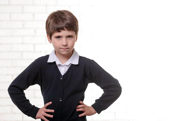 Retrato do menino da escola primária — Fotografia de Stock