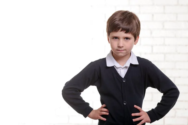 Retrato do menino da escola primária — Fotografia de Stock