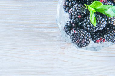 BlackBerry ile üzerine beyaz izole yaprak yeşil