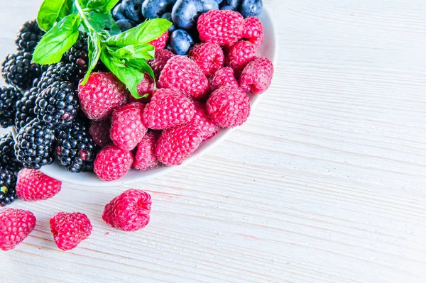 Berries mix fruit color food dessert sweet photo stock — Stock Photo, Image