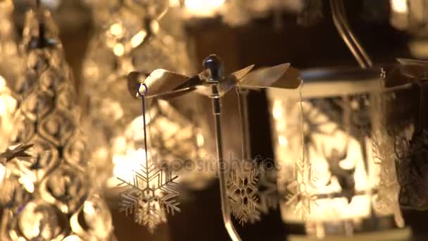 Boże Narodzenie Zabawki Jarmark Bożonarodzeniowy Anioł Anioły Świece Pradue Europa — Wideo stockowe