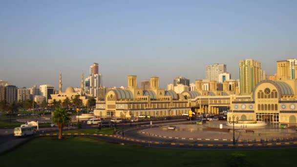 Sharjah Emirati Arabi Uniti Maggio 2017 Vista Della Laguna Sharjah — Video Stock