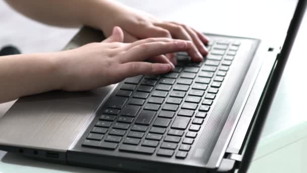 Child Hands Computer Keyboard — Stock Video