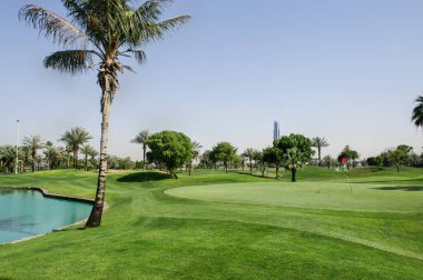 Dubai, Birleşik Arap Emirlikleri - Mar 02: Dubai Creek Golf Kulübü. 02 Mart 2018 yılında Dubai, İngiltere