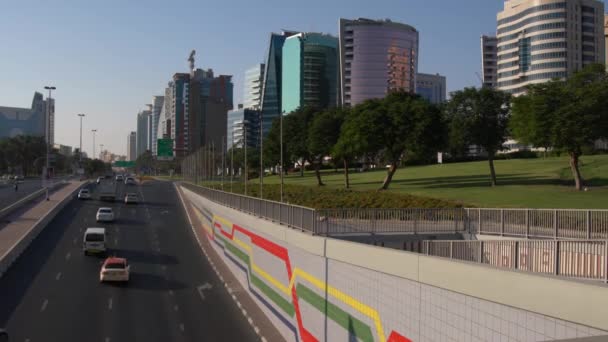 Dubaj Uae Října 2019 Maktoum Road Deira Clocktower Dubaji Spojené — Stock video