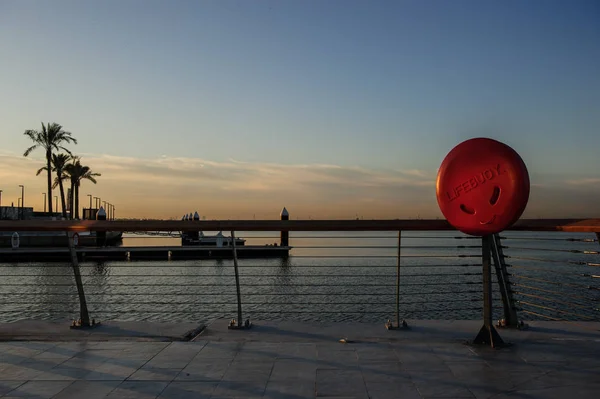 Uae, Dubaj - 16 grudnia 2019: Poranne zdjęcie portu Dubai Creek. Nowa dzielnica Dubaju. — Zdjęcie stockowe