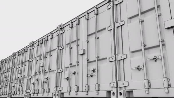 Línea de contenedores de carga. Animación inconsútil del bucle 4K, ProRes — Vídeos de Stock