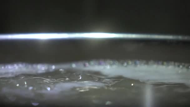 Super slow motion video of boiling water surface, close up — Stock Video