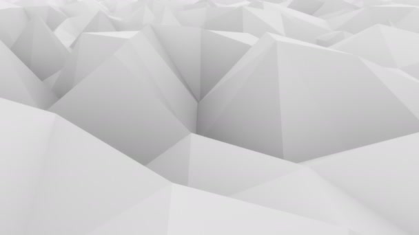 Низкий белый абстрактный многоугольный современный фон движения. 4K плавная анимация цикла, ProRes — стоковое видео