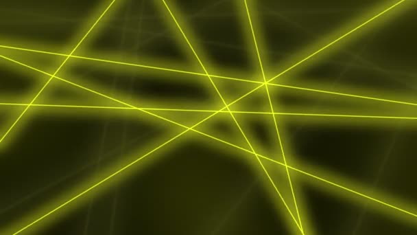 Абстрактные светящиеся жёлтые линии пересечения — стоковое видео