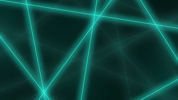 Abstrakt leuchtende Cyan-Linien, die sich kreuzen. 3D-Darstellung — Stockfoto
