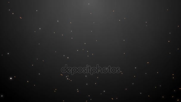 Динамічний фон чорного руху. Абстрактні сяючі зірки та іскри. 4K безшовна петля затискача — стокове відео